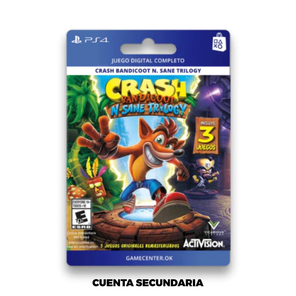 CRASH BANDICOOT N. SANE TRILOGY - PS4 CUENTA SECUNDARIA