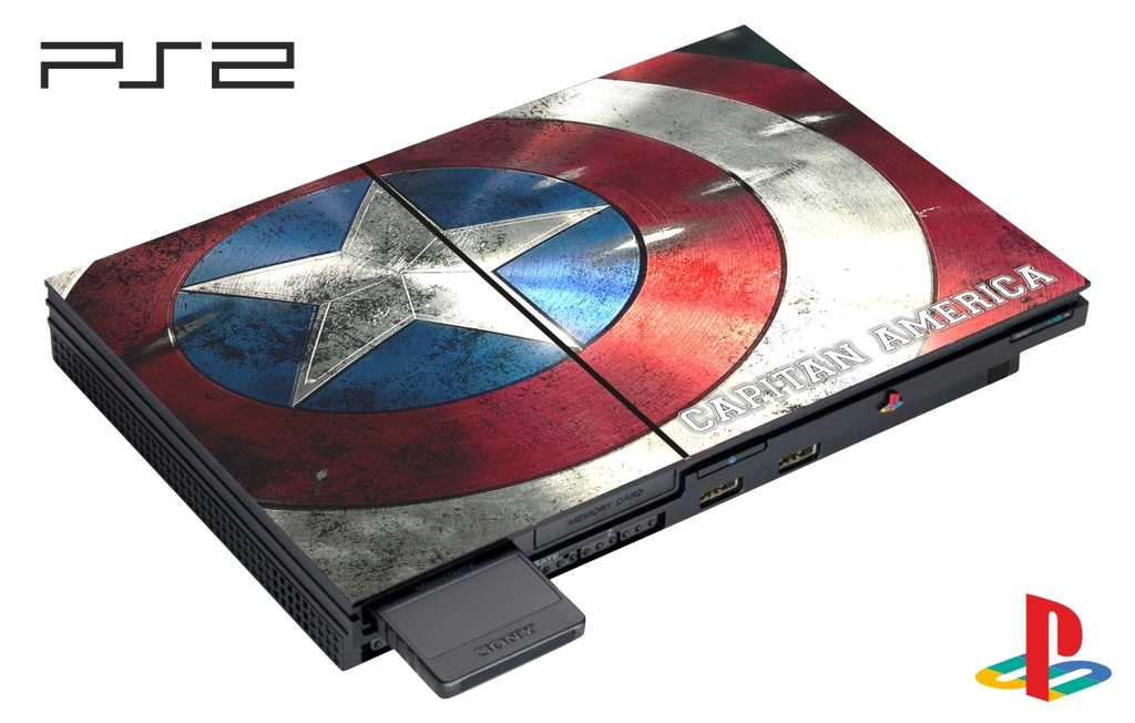 SKIN PARA CONSOLA PS2 - CAMPITAN AMERICA