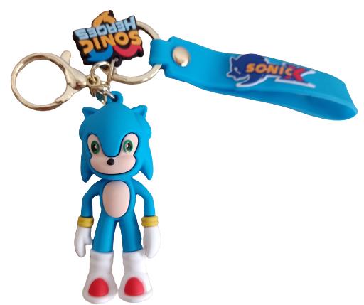 LLAVERO DE GOMA SONIC - SONIC COMPLETO AZUL