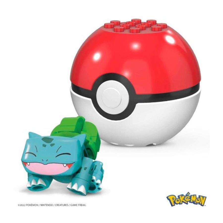 FIGURA POKEMON MEGA CONSTRUX EVERGREEN POKE BALL BULBASAUR