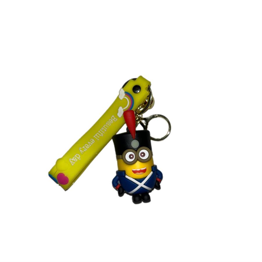 LLAVERO DE GOMA MINION - CON UNIFORME