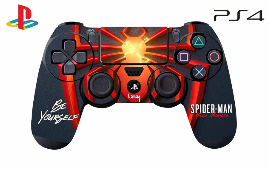 SKIN PARA JOYSTICK PS4 - SPIDERMAN MILES MORALES