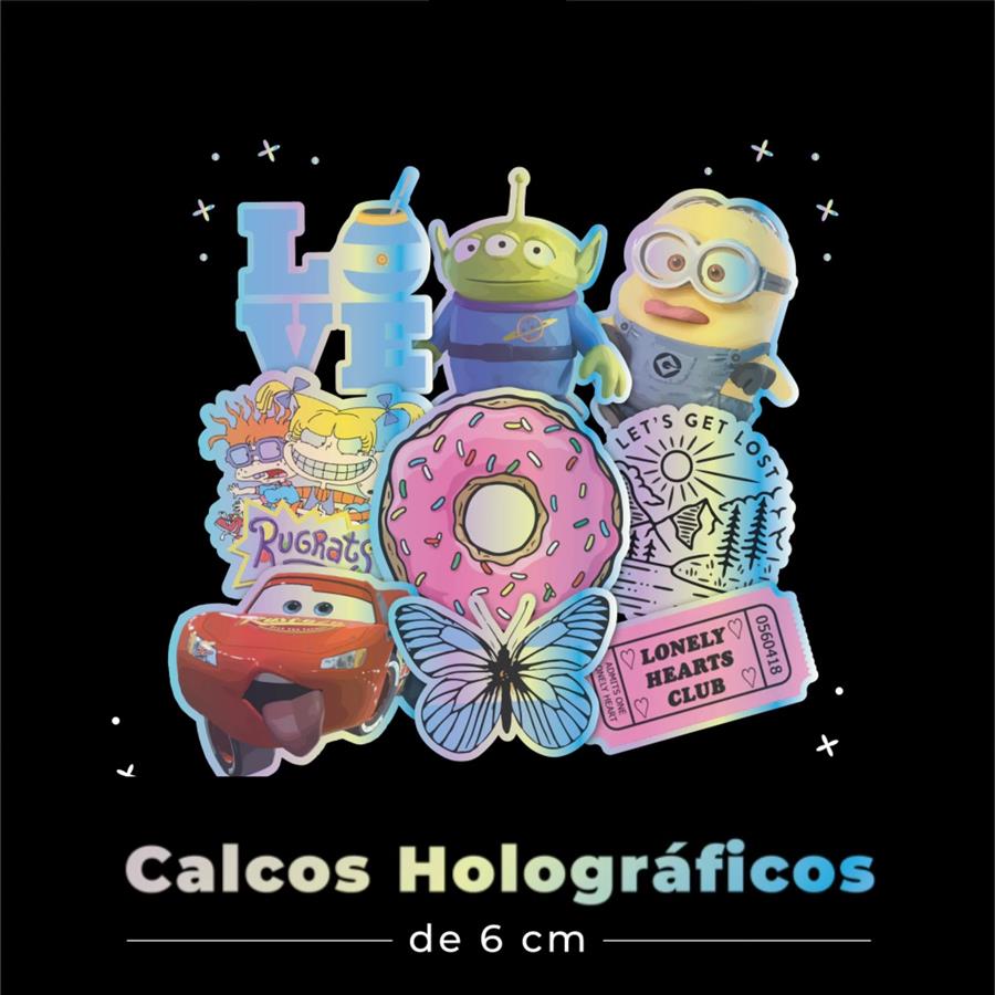 STICKERS / CALCOS HOLOGRAFICOS DE 6 CM