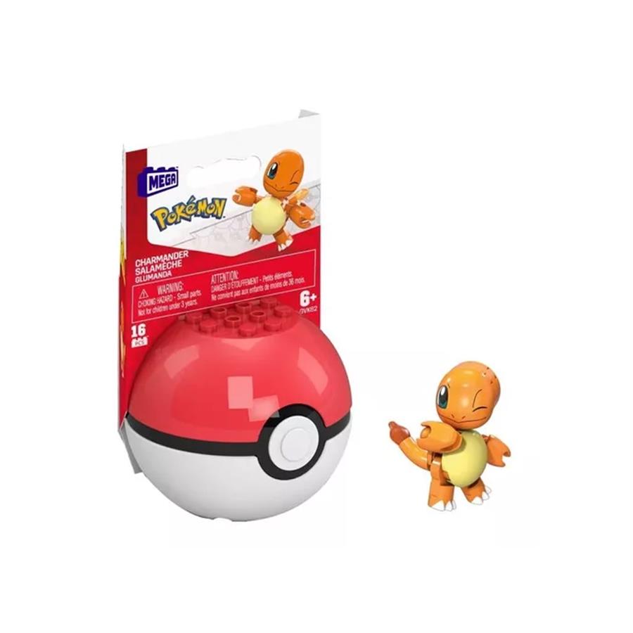 FIGURA POKEMON MEGA CONSTRUX EVERGREEN POKE BALL CHARMANDER