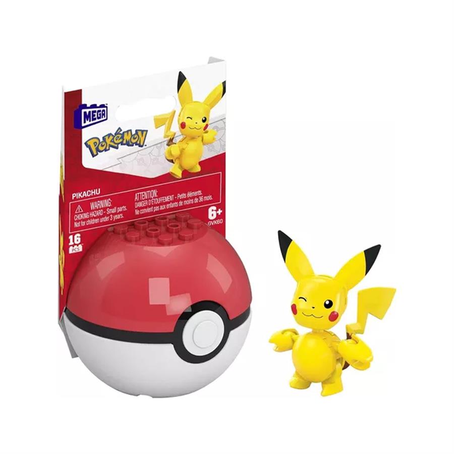 FIGURA POKEMON MEGA CONSTRUX EVERGREEN POKE BALL PIKACHU