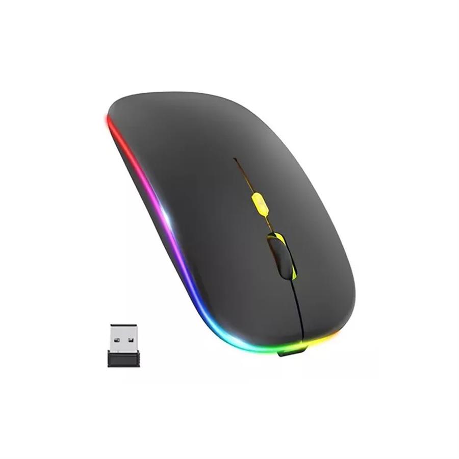 MOUSE NETMAK INALAMBRICO RGB - NEGRO