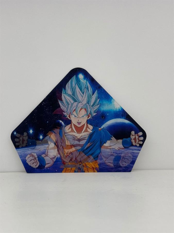 STICKER 3D HOLOGRAFICOS CON EFECTO DRAGON BALL - GOKU DIOS AZUL