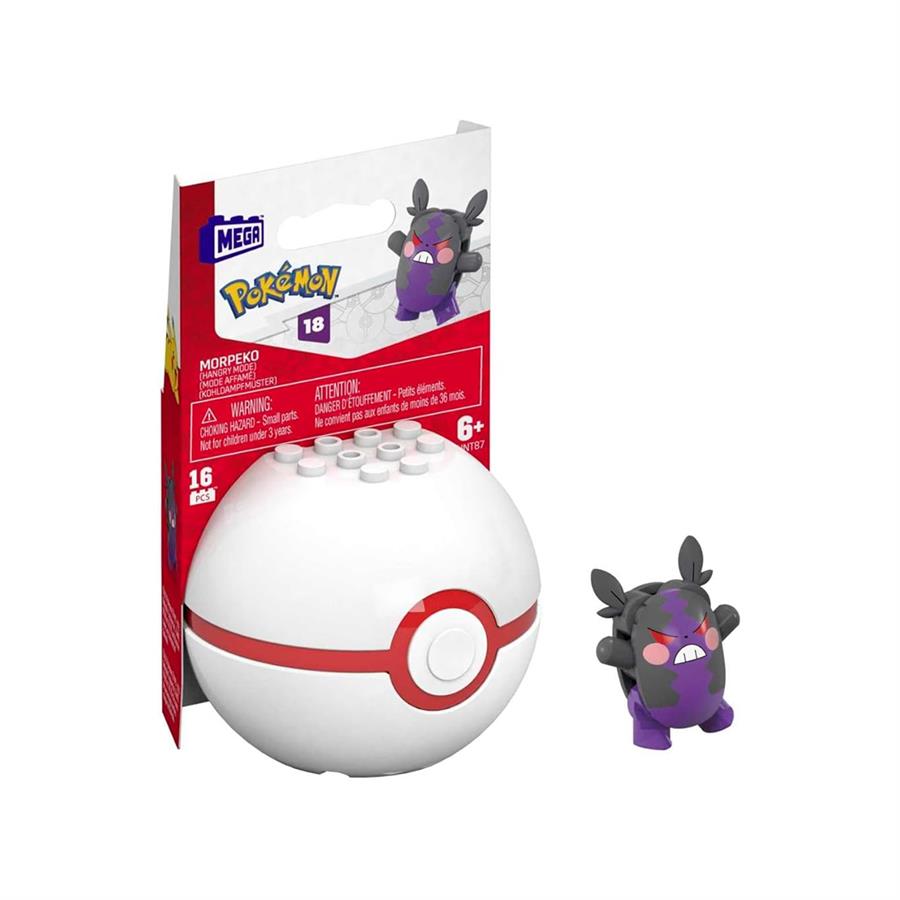 FIGURA POKEMON MEGA CONSTRUX EVERGREEN POKE BALL MORPEKO