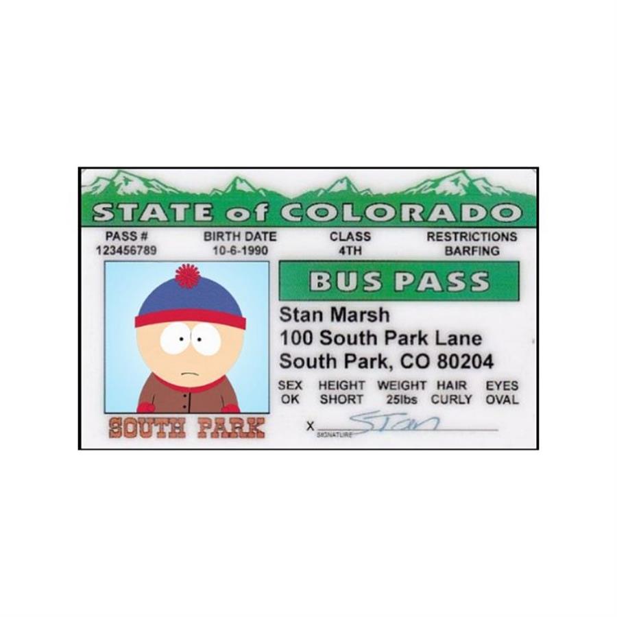 CREDENCIAL BUS PASS STAN MARSH