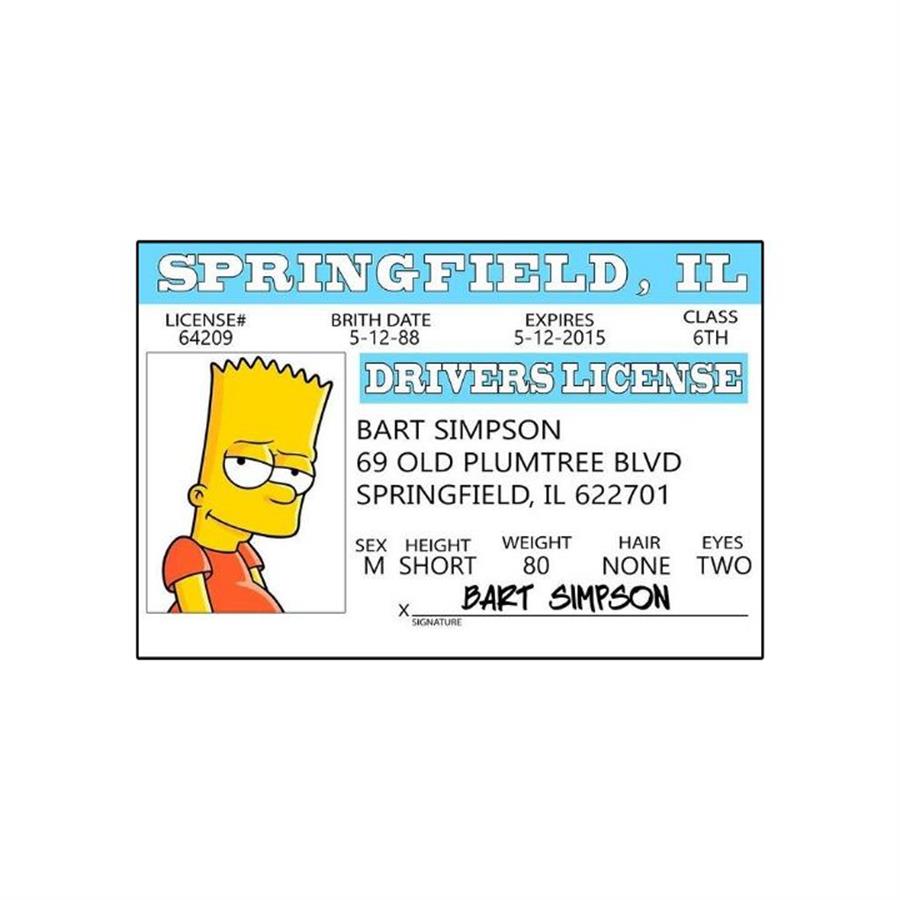 CREDENCIAL LOS SIMPSONS BART LICENCIA