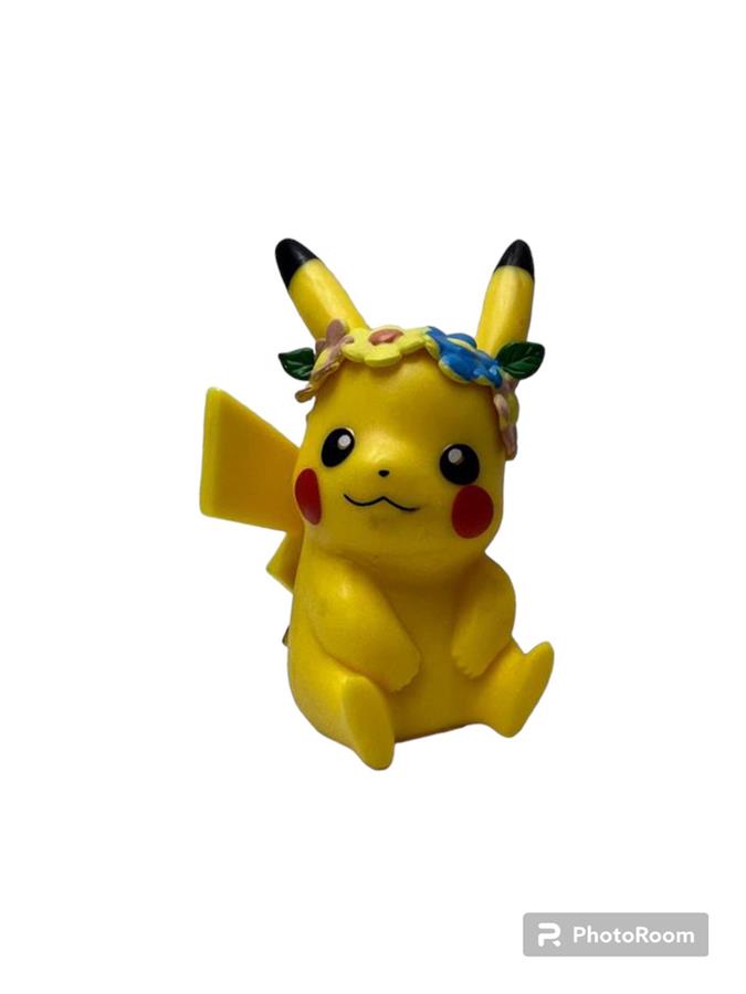 MINI FIGURA DE PIKACHU 8 CM - PIKACHU CON CORONA DE FLORES